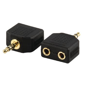 Stereo-Audio-Adapter 3.5 mm Male - 2x 3.5 mm Female Zwart
