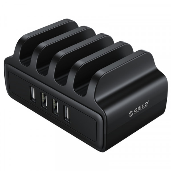 Orico 4-poorts USB-A Oplaadstation voor Tablets en/of Smartphones - 30W - 7,5W Per Poort - Zwart