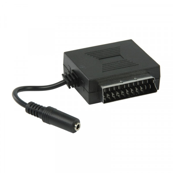 SCART adapter met Stereo 3.5mm contra plug Zwart