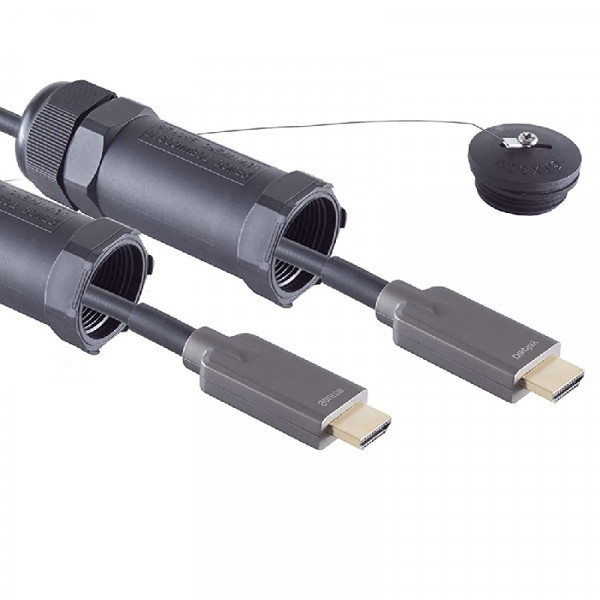 Actieve HDMI 2.0 Kabel - Gepantserd - 4K 60Hz - 40 meter - Zwart