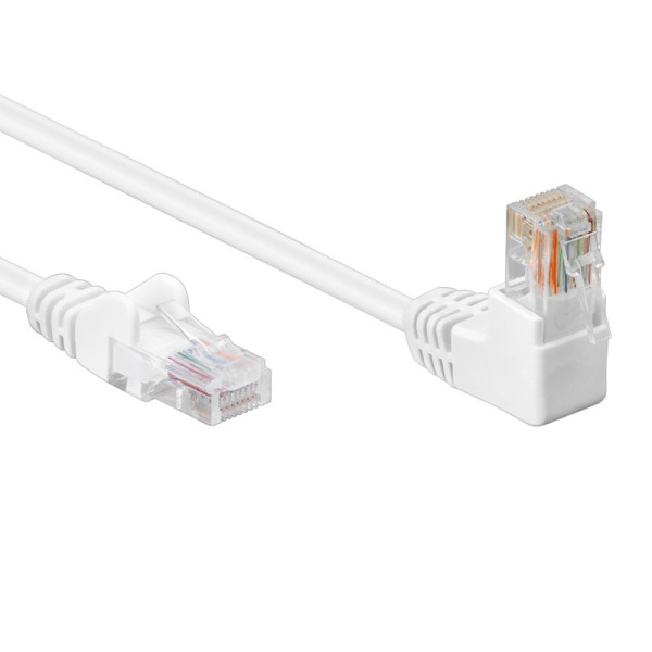 UTP CAT5e Gigabit Netwerkkabel - 1 kant haaks - CCA - 2 meter - Wit