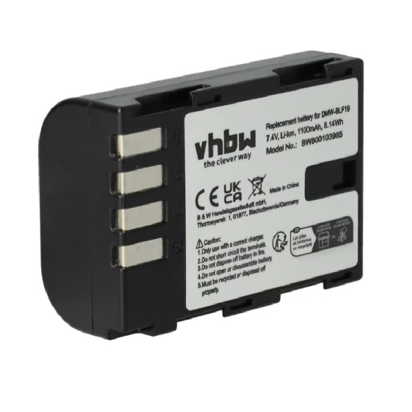 Accu voor Panasonic DMW-BLF19E, DMW-BLF19 - 7,2V - 1100mAh - Zwart