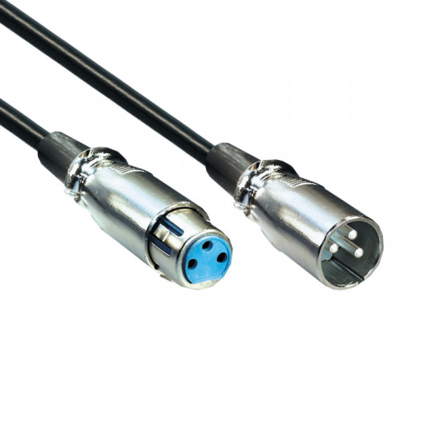 XLR 3-pin Microfoon- en Signaalkabel - Gebalanceerd - 3 meter - Basic - Zwart
