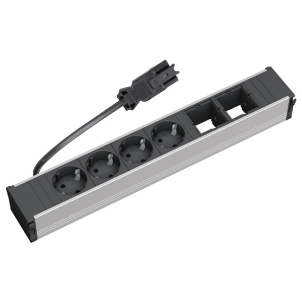 Bachmann Coni Lang - 4x Schuko - 2x Leeg - 0,15 meter eGST (m) - Zwart