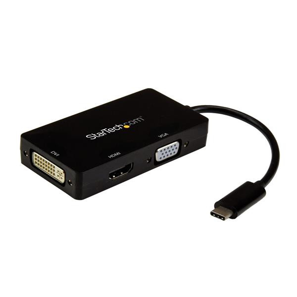 StarTech USB-C multiport adapter - 4K 30 Hz - 3-in-1 USB C naar HDMI, DVI of VGA