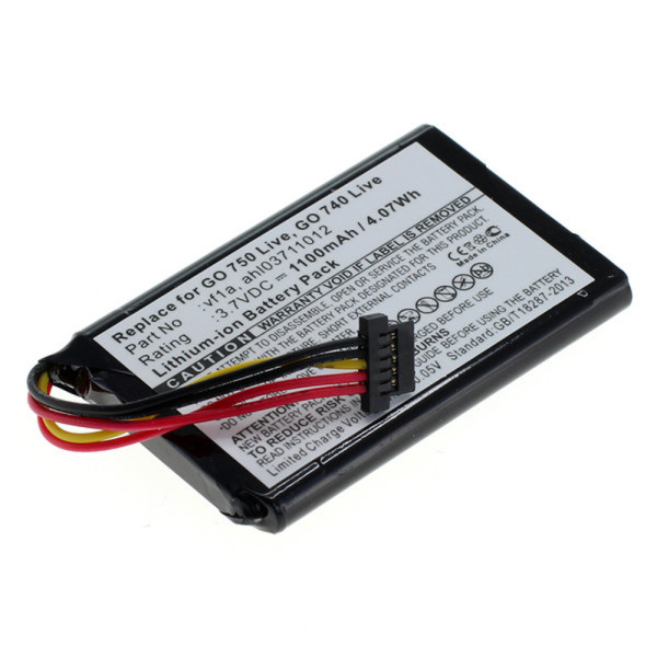 Accu voor TomTom Go 740 Live en Go 750 Live - 3,7V - 1100mAh - Zwart