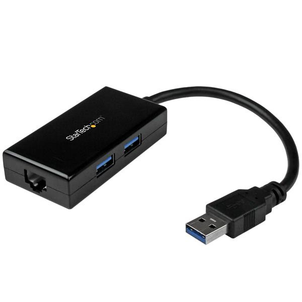 StarTech USB 3.0 naar gigabit ethernet netwerk adapter met ingebouwde 2-poorts USB hub