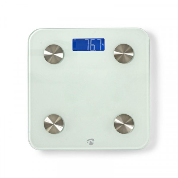 Slimme Wifi Personenweegschaal - Met BMI-meting - Batterij - Tot 180kg - Glas - Wit