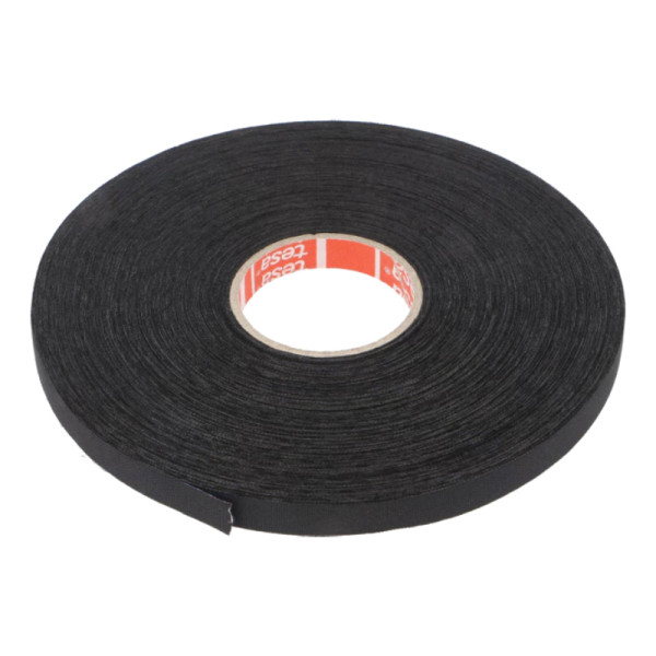 TESA Linnentape PET-wol - 9 mm breed - 250 um dik - Tot 105 graden - 25 meter - zwart