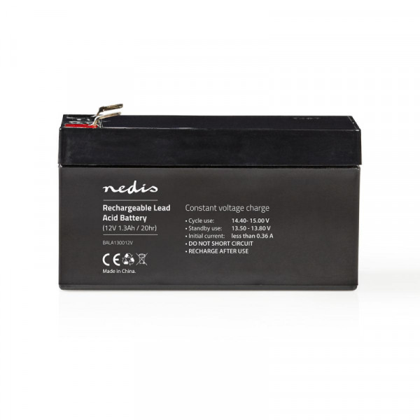 Loodaccu - 12V - 1300 mAh - 97 x 43 x 52 mm - Zwart