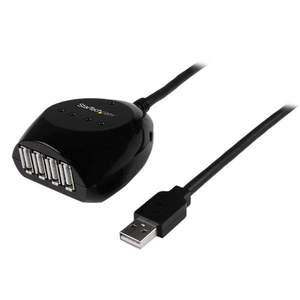 StarTech 15 m USB 2.0 actieve kabel met 4-poorts hub