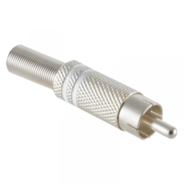 Soldeerbare Mono Tulp Connector (m) - Metaal - Zilver - Wit accent