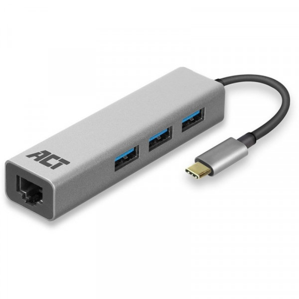 ACT USB C Hub met 3x USB 3.0 en Ethernet