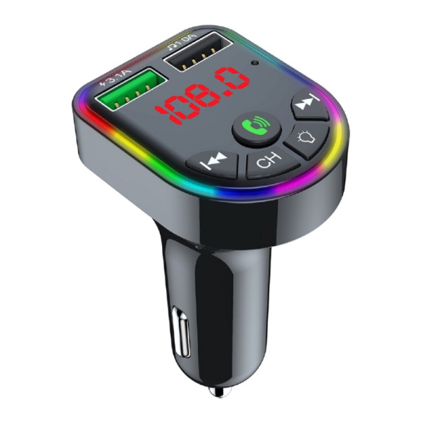 3-in-1 Carkit FM-radio transmitter en Zwart
