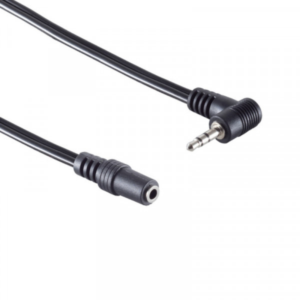 3,5mm Stereo Jack (v) - 2,5mm Stereo Jack Haaks (m) - 0,2 meter - Zwart