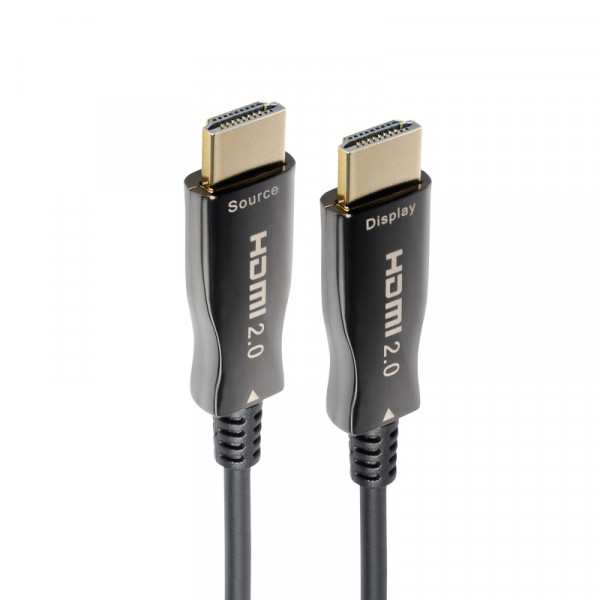 Actieve HDMI 2.0 Kabel - 4K 60Hz - Verguld - 30 meter - Zwart