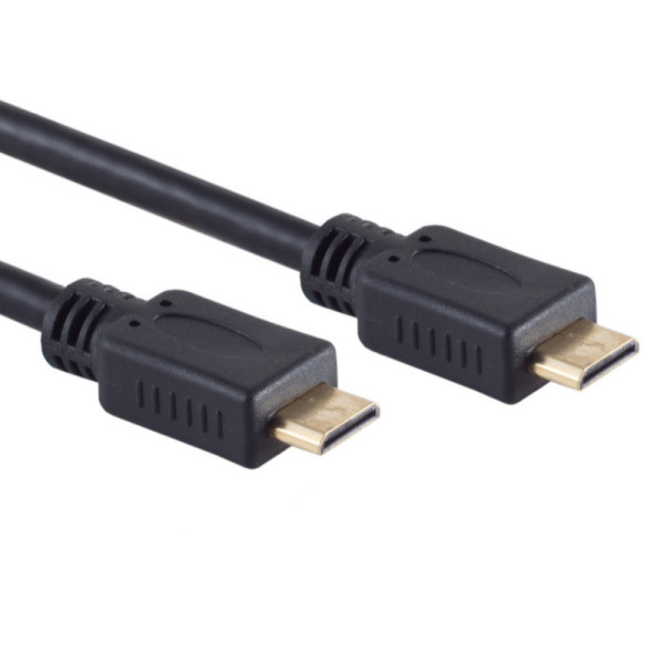 Mini HDMI 1.4 Kabel - 4K 30Hz - Verguld - 2 meter - Zwart
