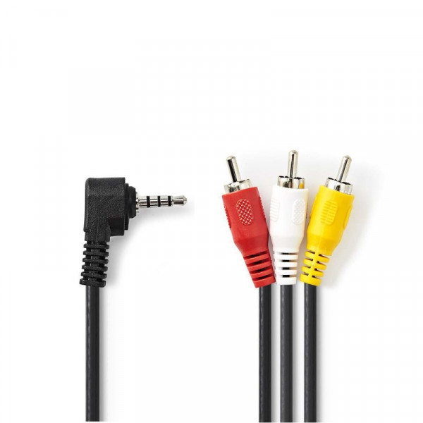 Composiet Videokabel 3.5 mm Male - 3x RCA Male 2.00 m Zwart