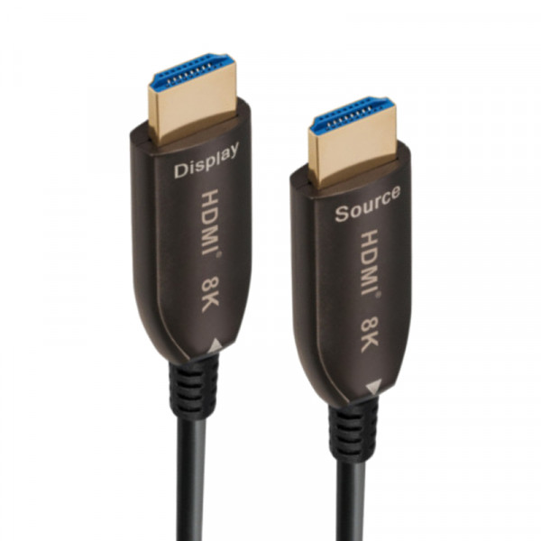Actieve HDMI 2.1 Kabel - 8K 60Hz - Verguld - 30 meter - Zwart