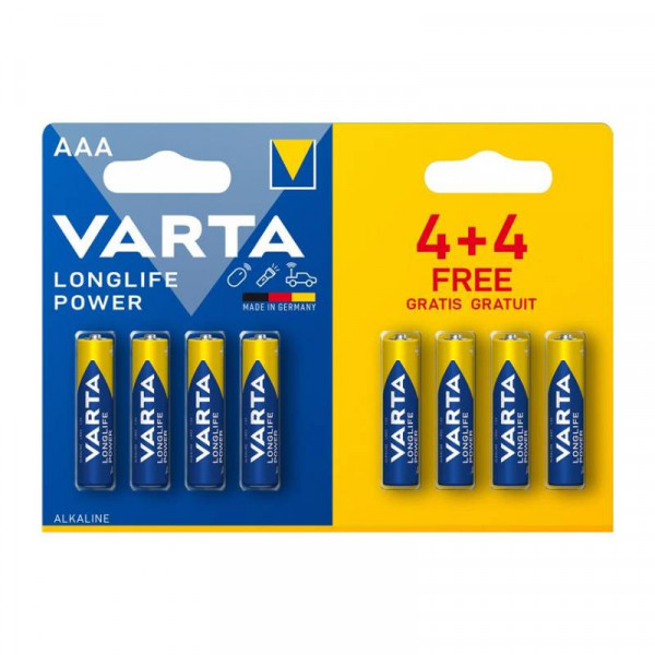 VARTA 8x AAA Batterij - Alkaline Longlife Power - Energy - 1,5V