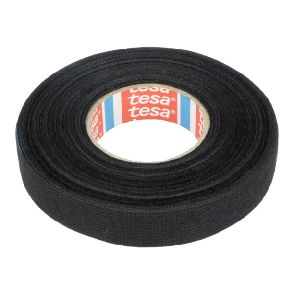 TESA Linnentape PET-wol - 15 mm breed - 300 um dik - Tot 105 graden - 15 meter - zwart