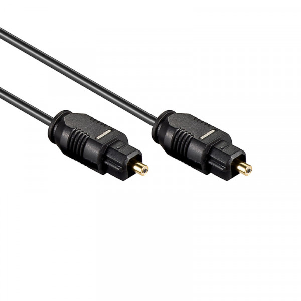 Optische Toslink Kabel - 2,2mm dik - Verguld - 2 meter - Zwart