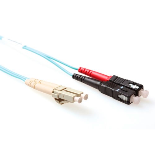 ACT 15 meter LSZH Multimode 50/125 OM3 glasvezel patchkabel duplex met LC en SC connectoren RL8615
