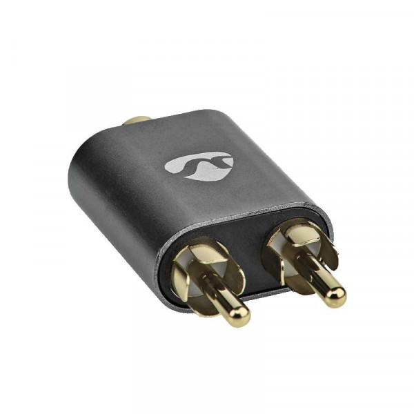 3,5mm Stereo Jack (v) - Stereo Tulp (m) Adapter - Verguld - Gunmetal