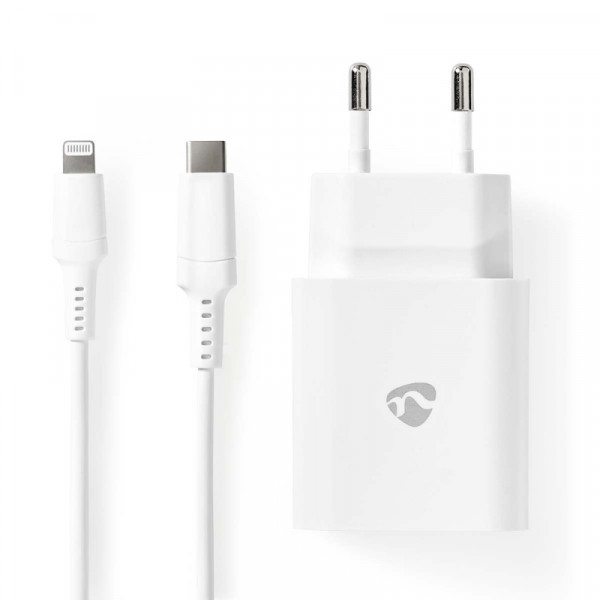 USB-C Oplader - 20W - Met 1 meter Lightning Kabel - Wit