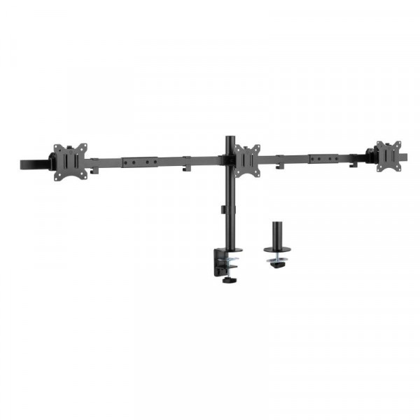 InLine Bureaubeugel voor 3x 10-32 inch scherm - volledig verstelbaar - Premium - Tot 7kg - Zwart