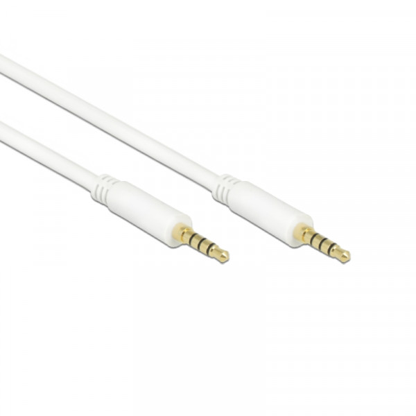 Delock 4-polige 3,5mm Jack Kabel - Verguld - 10 meter - Wit