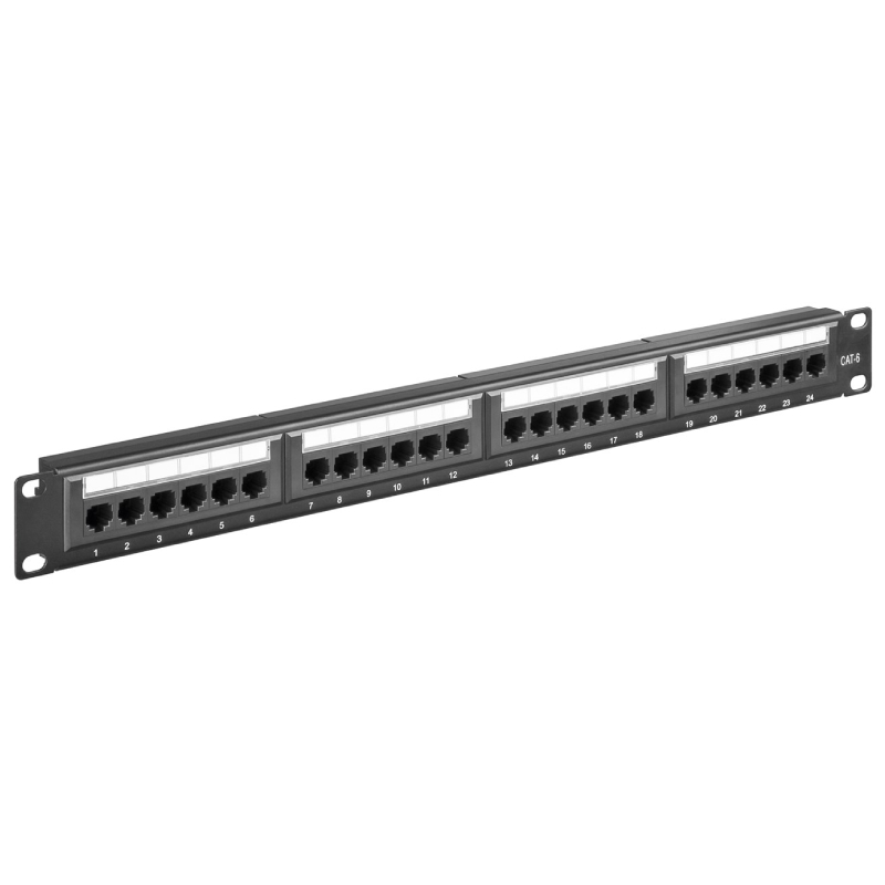 UTP Cat6 Patchpanel 19''- 24 poorts unshielded