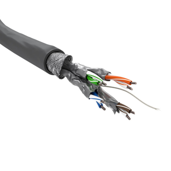 S/FTP CAT6 Gigabit Netwerkkabel - CCA - 23AWG - LSZH - Stug - 100 meter - Grijs