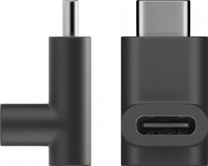 USB C Male Haaks Naar USB C Female Adapter Connector Zwart