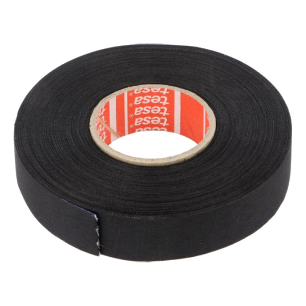 TESA Linnentape PET-wol - 19 mm breed - 260 um dik - Tot 150 graden - 25 meter - zwart