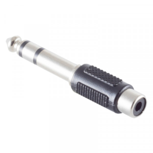 Tulp (v) - 6,35mm Stereo Jack (m) Adapter - Zwart