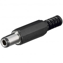 Soldeerbare DC plug 3,1 x 6,3 (10mm lang) met knikbeschermer