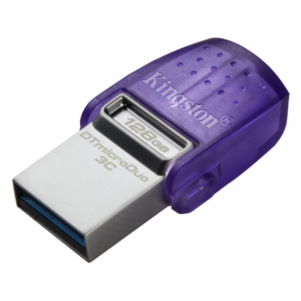 Kingston 128GB USB Stick - USB-A en USB-C - USB 3.2 Gen 1 - DataTraveler microDuo - Paars