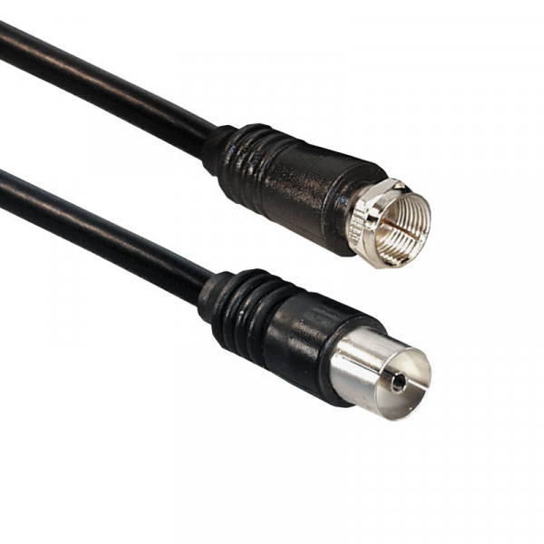 F-Connector - IEC Female Coaxkabel - 5 meter - Zwart