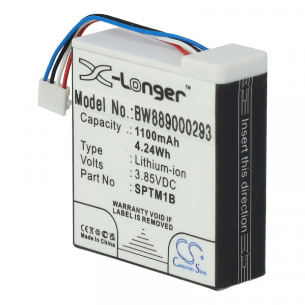 Accu voor GoPro Hero 7 Silver en White - 3,85V - 1100mAh - Zwart
