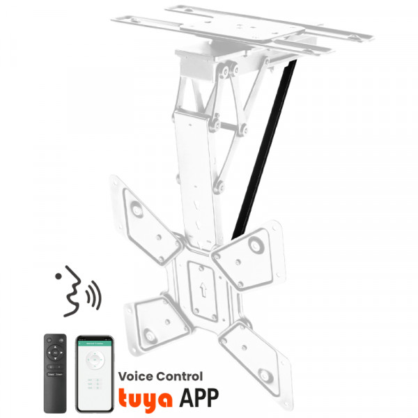 Gemotoriseerde TV Plafondbeugel - 23-65 inch - Uitklapbaar en draaibaar via stem - 30kg - Wit