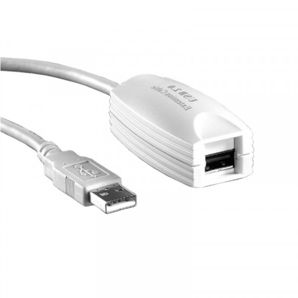 Actieve USB Verlengkabel - USB 2.0 - 5 meter - Wit