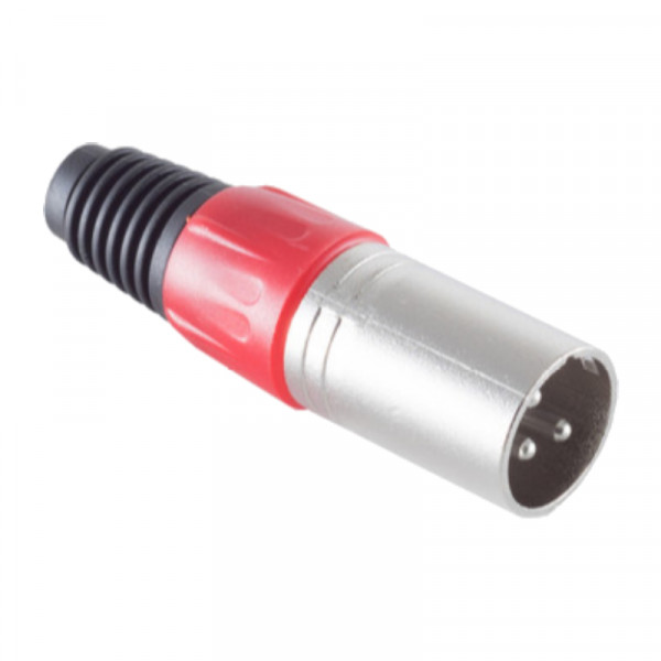 Soldeerbare XLR 3-pin Connector (m) - Met Trekontlasting - Metaal - Rood