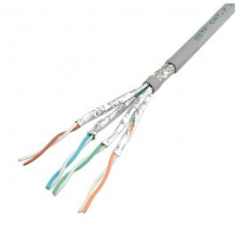 VALUE S/FTP CAT6a 10 Gigabit Netwerkkabel - CU - 23AWG - Stug - Grijs - Per meter