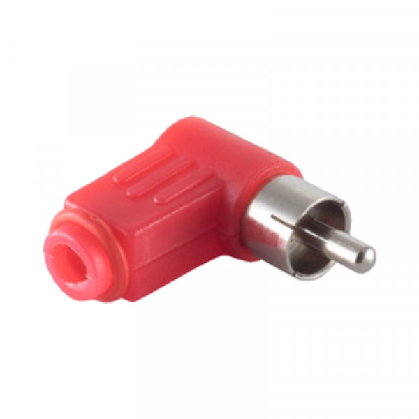 Haakse Soldeerbare Mono Tulp Connector (m) - Rood