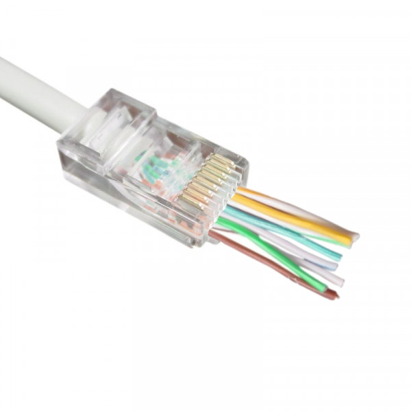 RJ45 Stekkers Doorsteekmontage - Cat6 - 8P8C - 100 stuks - Transparant
