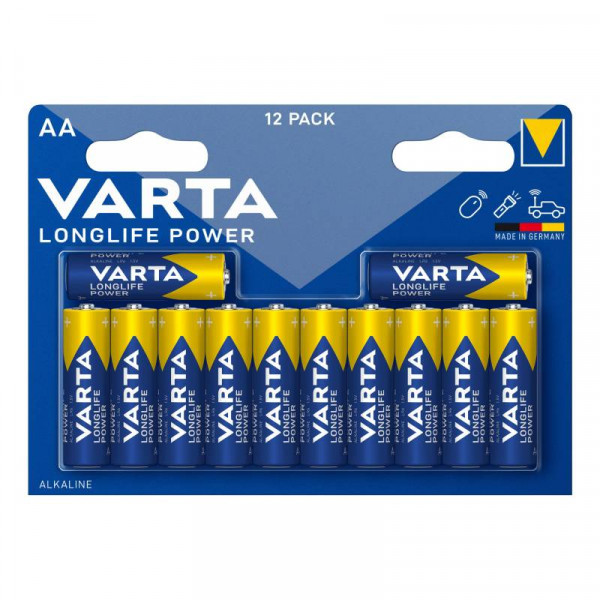 VARTA 12x AA Batterij - Alkaline Longlife Power - Energy - 1,5V