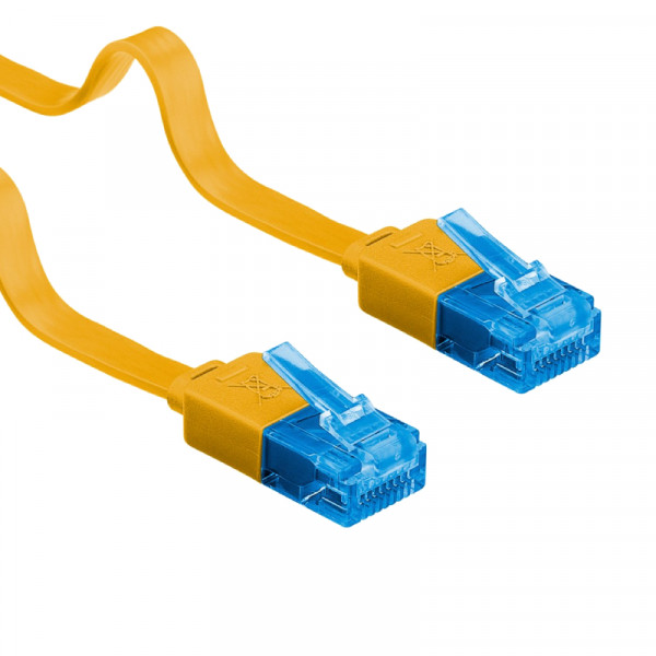UTP CAT6A 10 Gigabit Netwerkkabel - plat - CU - 1 meter - Geel