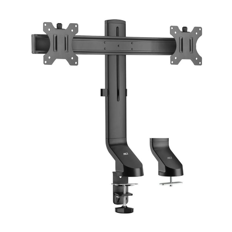 ACT AC8322 Monitor Bureausteun | Crossbar | 2 Schermen tot 27" | VESA | Kantelen - Roteren - Zwenken | Hoogte verstelbaar | Ergonomisch