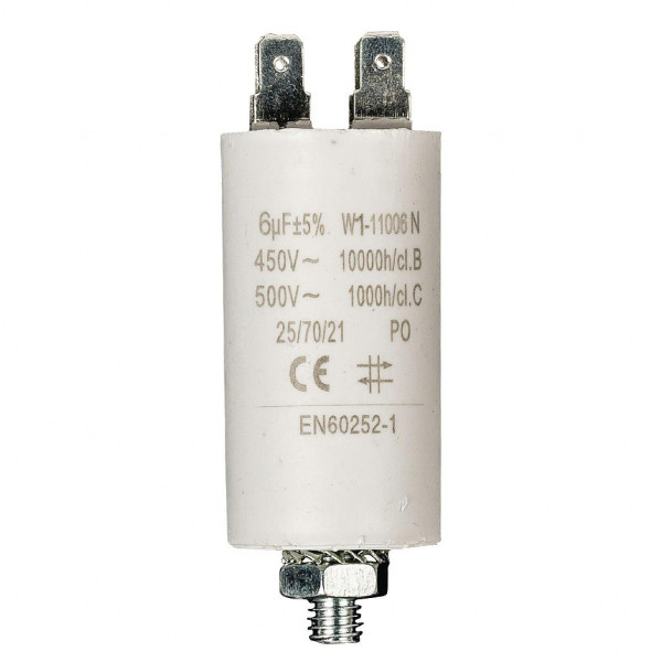 Condensator - 6 uF - Maximaal 450V - Met aarde